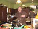 Chef Art Smith cooking in his kitchen.