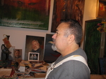 Artist Jesus Salgueiro in his art studio
