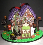 Ed O'Donnell 50th birthday party - back side of candy haunted house.